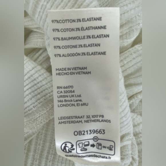 NWT Free People Amiri Knit Top Tofu Ivory Rhinestone Buttons XS - Picture 15 of 15